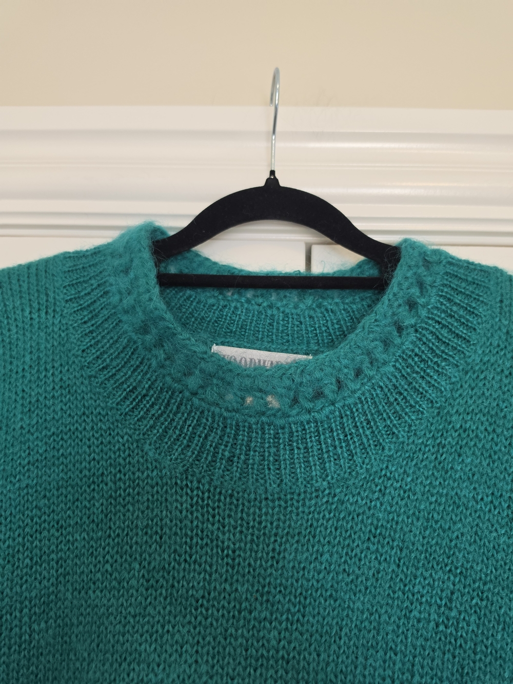 WOODWARD’S WOMEN’S OVERSIZED TEAL MOHAIR BLEND KNIT SWEATER L - Picture 2 of 5